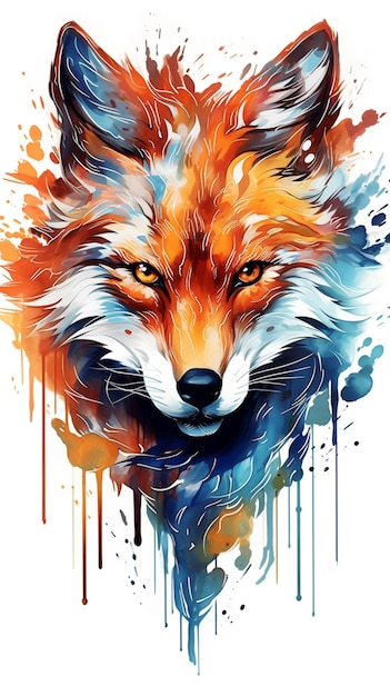 A colorful and mysterious illustration of a fox generative ai