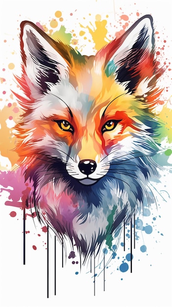 A colorful and mysterious illustration of a fox generative ai