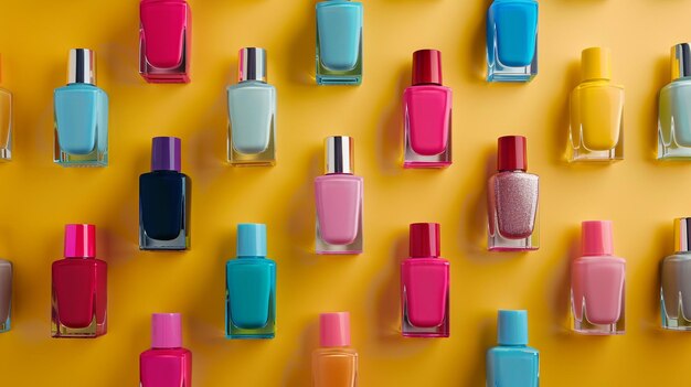 Colorful Nail Polish Bottles Collection