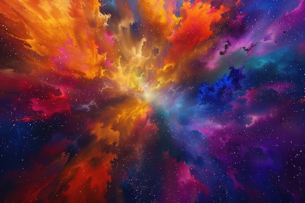 Photo colorful nebula cloud of gas and dust forming stars in space