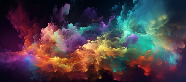 Colorful nebula or cloud in space Illustration AI GenerativexA