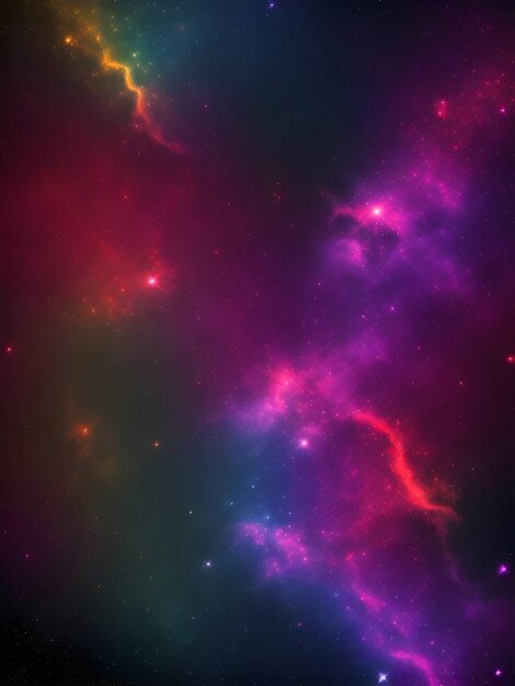 Colorful nebula galaxy on a black background Generative ai