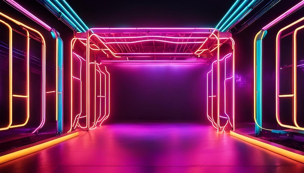 Colorful neon frame design