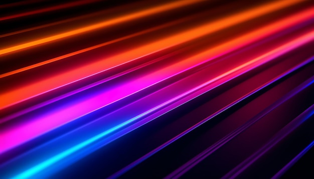 Colorful neon lights on a dark background