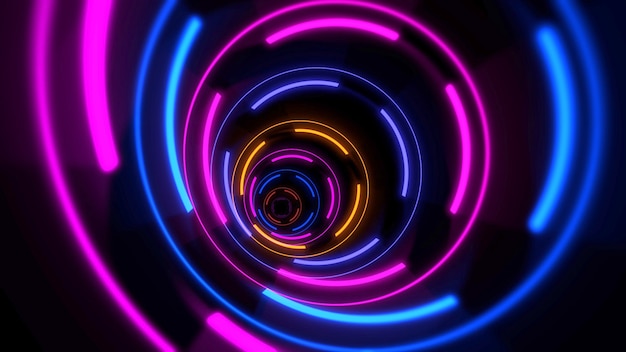 Colorful neon lines abstract background. Elegant and luxury dynamic club style 3D illustration