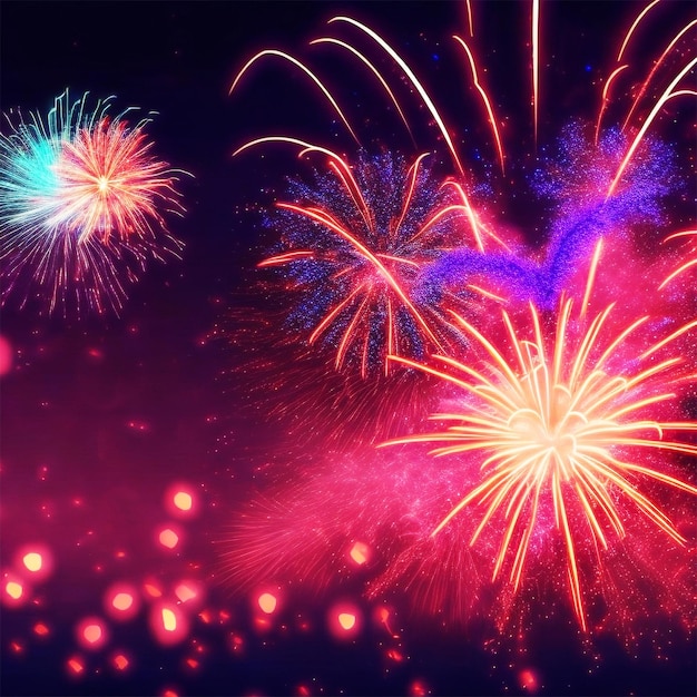 Colorful new year fireworks wallpaper or background