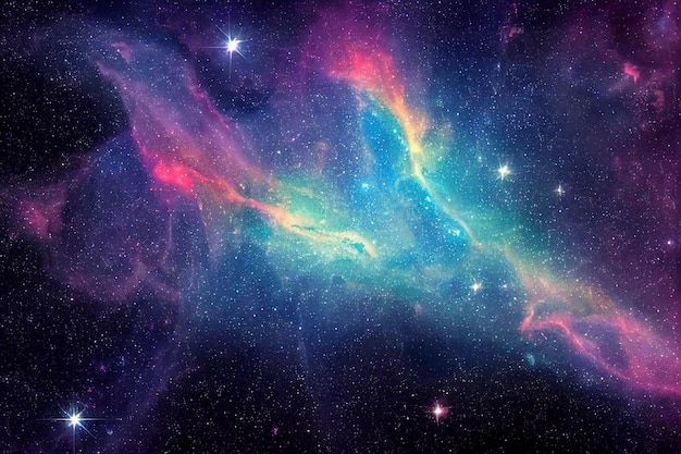 Colorful night sky space. nebula and galaxies in space. astronomy concept background.