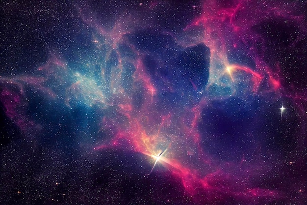 Colorful night sky space. nebula and galaxies in space. astronomy concept background.