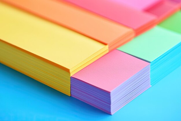 Colorful notepads laid out in order