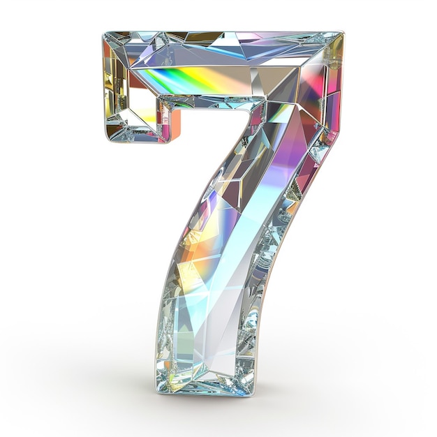 a colorful number 7 made by a white background