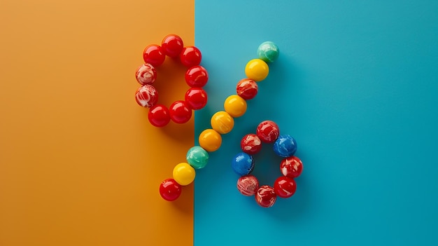 Photo a colorful number of colorful candies are hanging on a wall