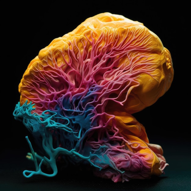 a colorful object with a black background