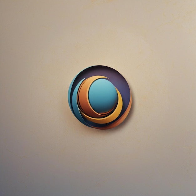 a colorful object with a blue orange and yellow design on it