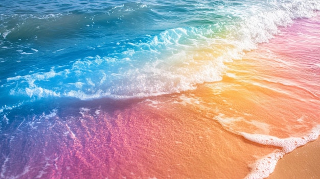 Photo colorful ocean wave on beach