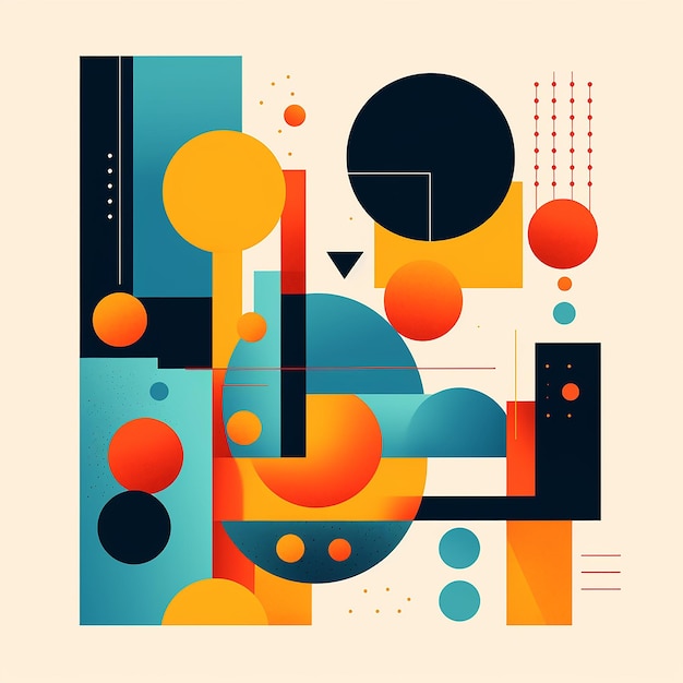 a colorful and orange background with a lot of different shapes and shapes