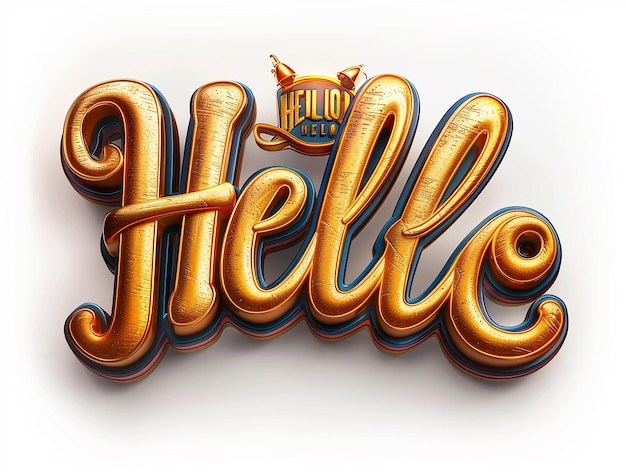 a colorful orange and blue sign that says hello hello