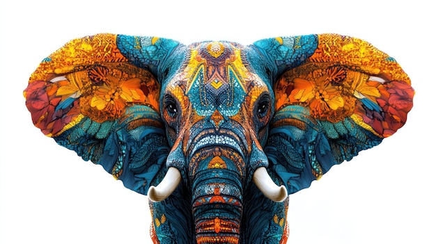 Photo a colorful ornate elephant portrait