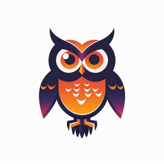 Colorful owl illustration with geometric shapes and gradients