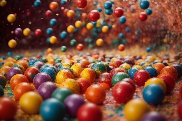 Colorful paint balls abstract background ar c