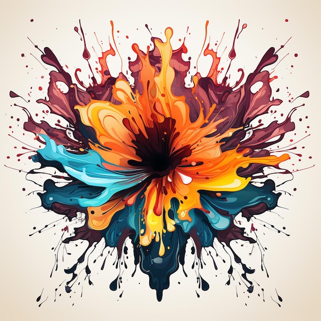 colorful paint blot vector