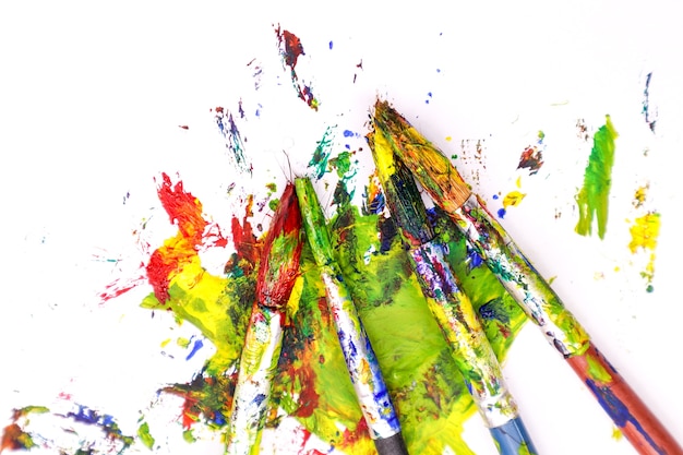 Colorful Paint Brushes with the Colors