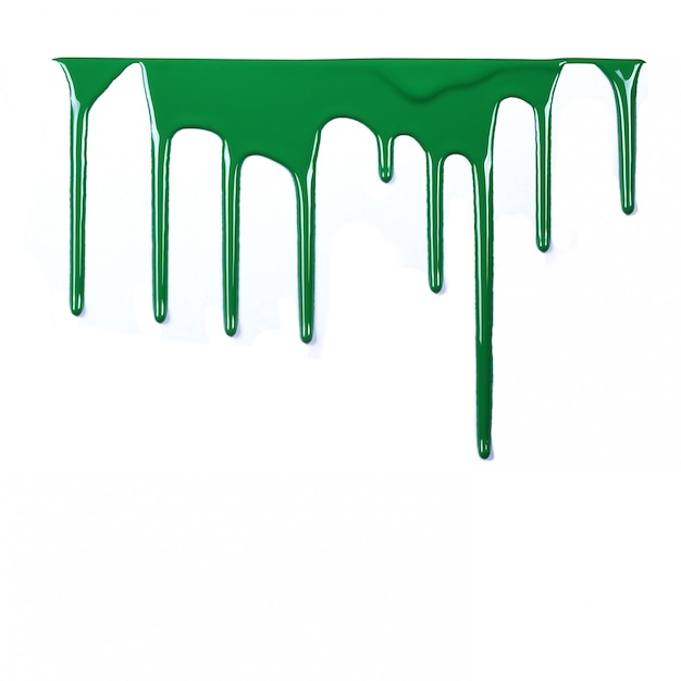 Colorful paint dripping isolated on a white background