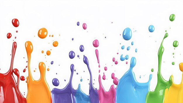 Photo colorful paint drops on white backdrop back to school theme