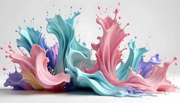 Colorful Paint Splash Abstract Art