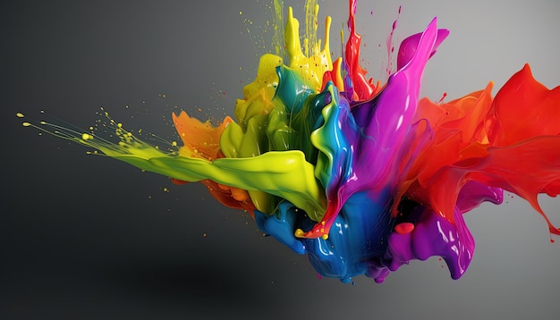 Colorful paint splash A colorful splash of paint on a black background