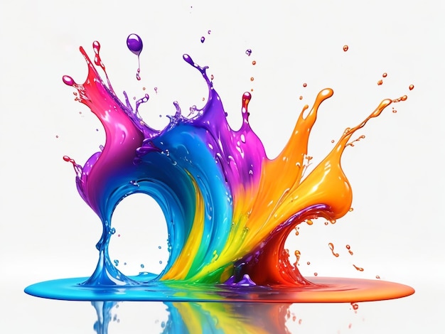 Colorful paint splash isolated on white background