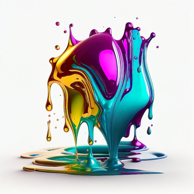 A colorful paint splash on white background