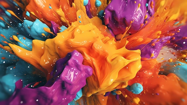 A colorful paint splash with the word art on it