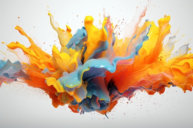 colorful paint splashes in the air in the style of digital art techniques bold yet graceful