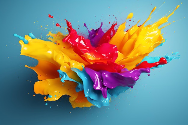 Colorful paint splashes background