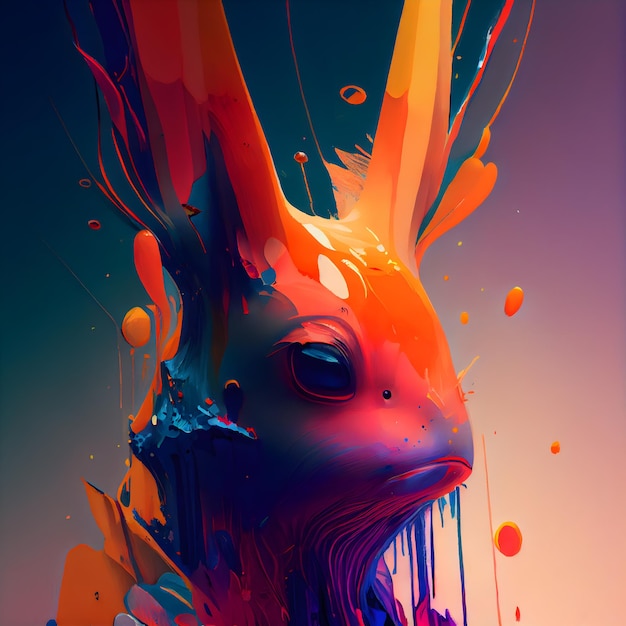 Photo colorful paint splashes on a dark background 3d rendering