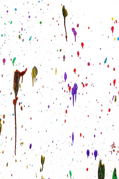 Colorful paint splashes on white wall