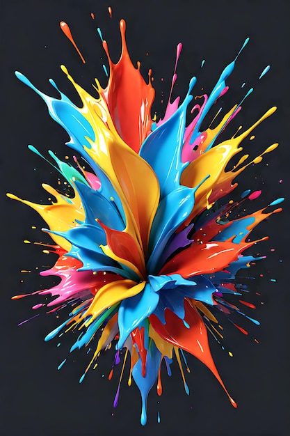 Colorful paint splashes