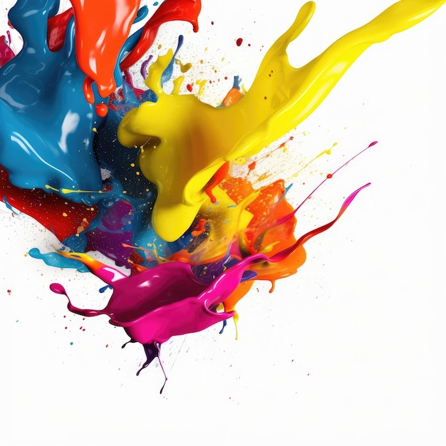 Colorful paint splashes