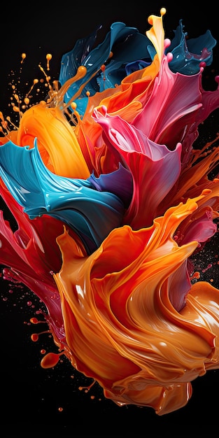 a colorful paint splashing out of the air