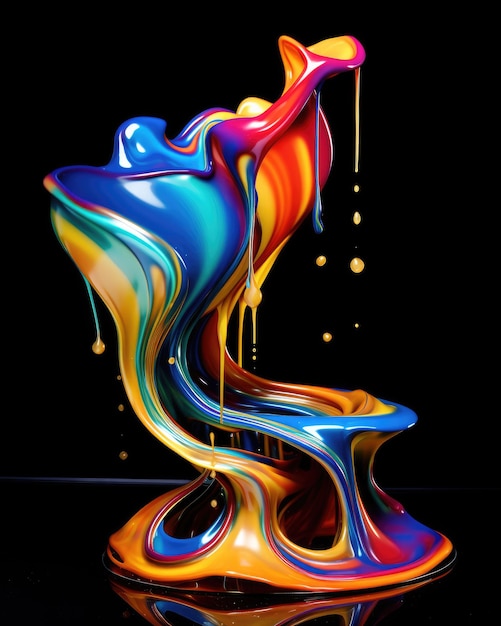 a colorful paint splashing out of a vase