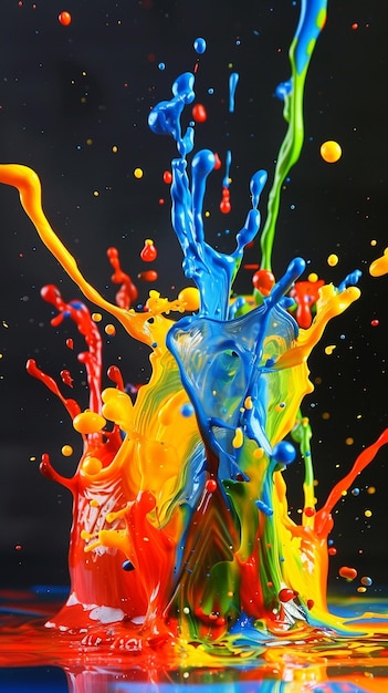 Colorful paint splashing