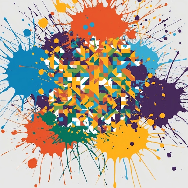 Photo colorful paint splatter for creative backgrounds