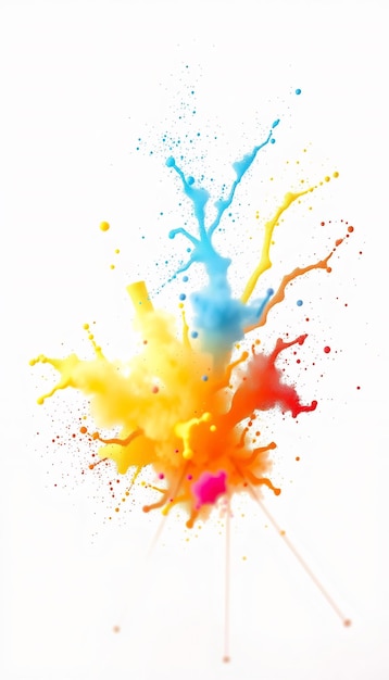 Photo colorful paint splatter isolated on white background