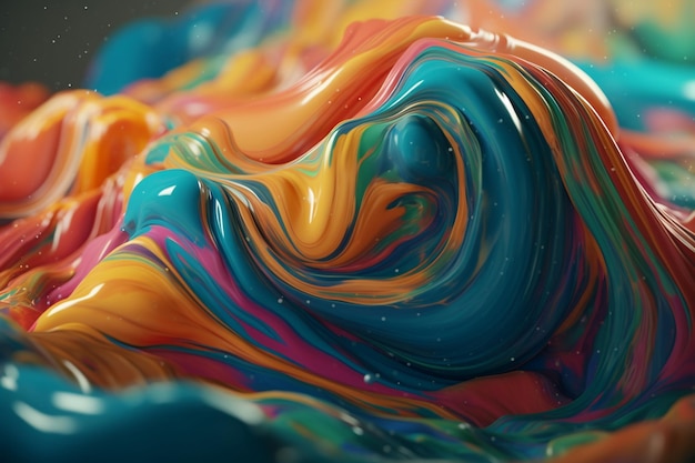 A colorful paint swirl with the word art on it