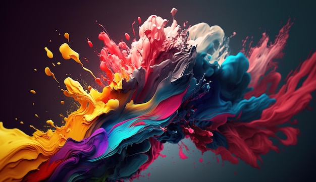 Colorful Paint Texture Background Generative AI