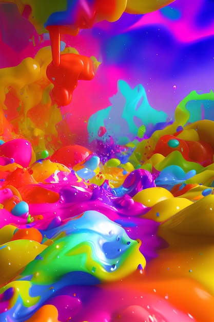 Colorful paint with a black background