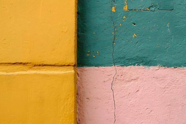 Colorful painted wall in a street in the city of Salvador Bahia Brazil