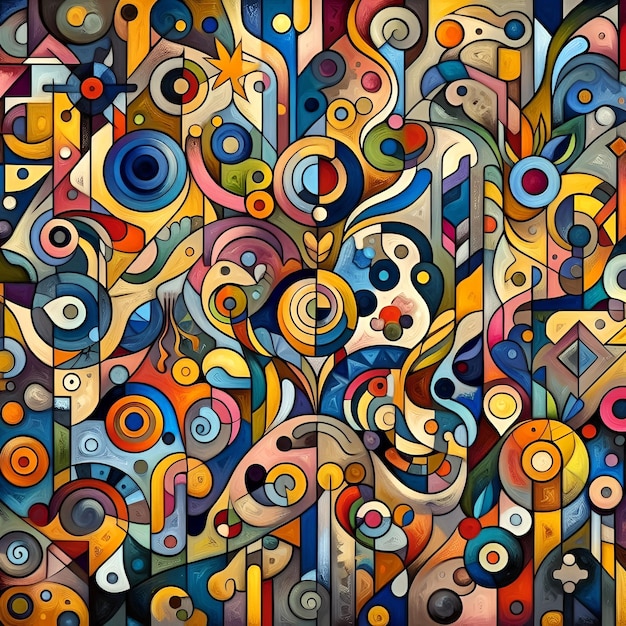 a colorful painting of a colorful abstract pattern