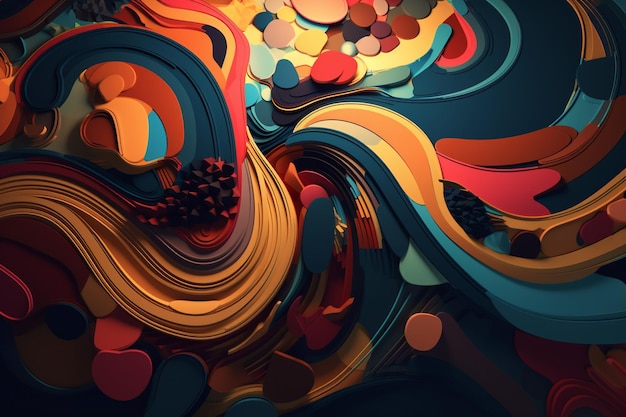 A colorful painting of a colorful background with a black background and a black background.