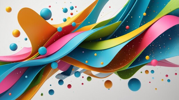 Photo a colorful painting of colorful bubbles and the word splashes